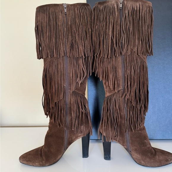 Saint Laurent fringe suede boots - Picture 8 of 12